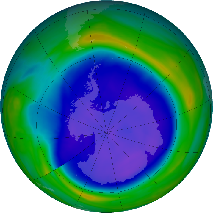 Antarctic ozone map for 15 September 2006